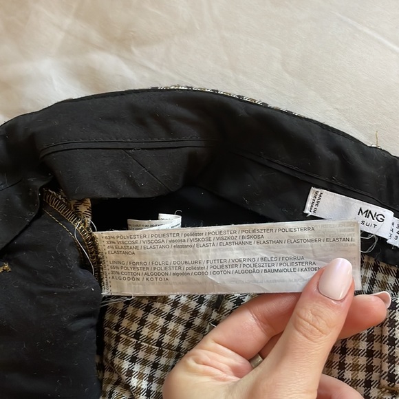 Mango Plaid Pants Size 4 - Picture 5 of 7